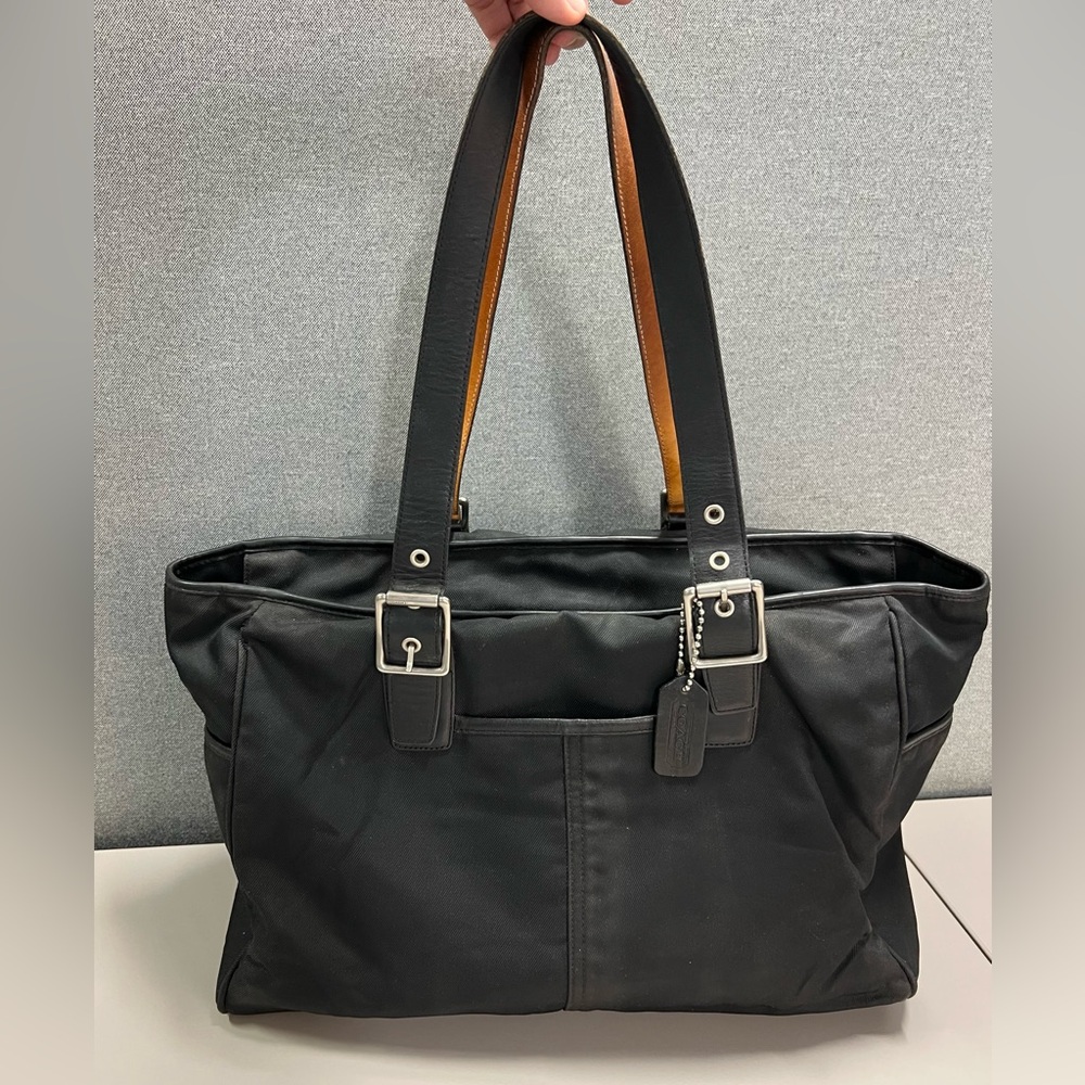 Coach 5173 Nylon Large Black Tote Bag